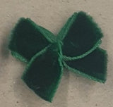 Green color example of Vintage Velvet Back Bows : rare