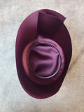 Burgundy with Silver Piping color example of Hat liner with Piping
