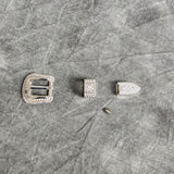 Hat Buckle Set, Silver, 3/8 inch wide, for leather or felt self hatband