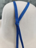 Royal Blue color example of 2 ply cord hat band on a pure beaver hat body 