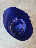 Blue with Gold Piping color example of Hat liner with Piping