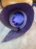 Purple Paisley with Purple Tip and Gold Piping color example of Hat liner with Piping and Pattern Side Wall