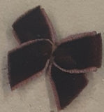 Wine Red color example of Vintage Velvet Back Bows : rare
